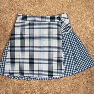 Urban Outfitters Skirt Womens Small S Blue Plaid Pleated Kilt Schoolgirl Short